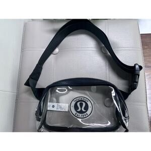 Lululemon Womens Clear Full Zip Fanny Pack Belt Bag Black